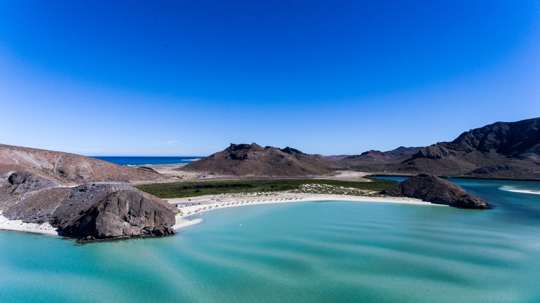 Aerial view of the La Paz coastline
