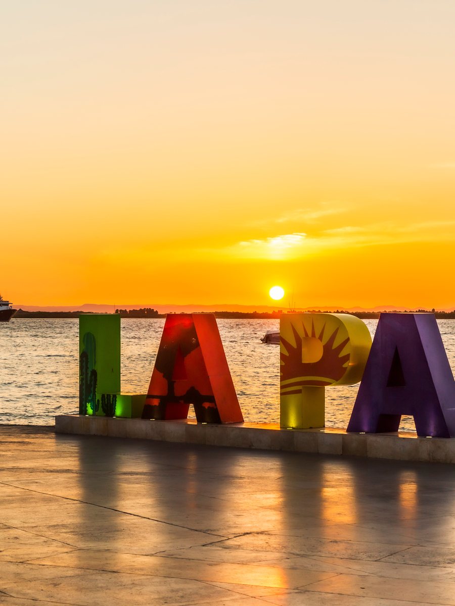 La Paz waterfront at sunset
